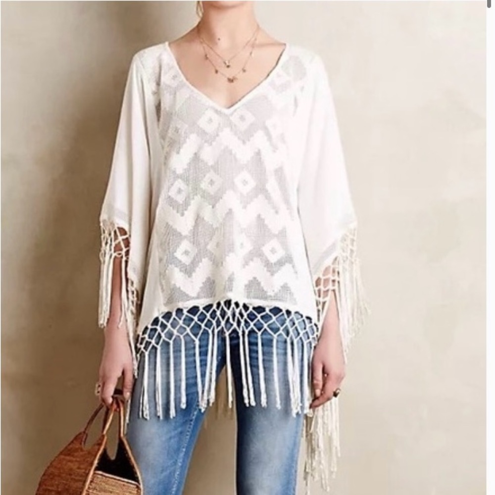 Anthropologie Lilka Fringe Poncho